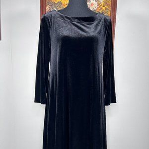 Cynthia Rowley Straight Dress Women's Medium Crew Neck Velvet Like 3/4 Sleeve